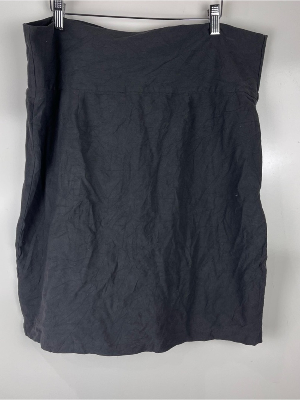 Eileen Fisher Woman Charcoal Gray Fold Over Pencil Skirt Mini Women's 1X Stretch - Picture 2 of 6